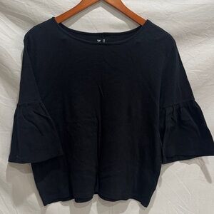 GAP Black Women's Top with Bell Sleeves